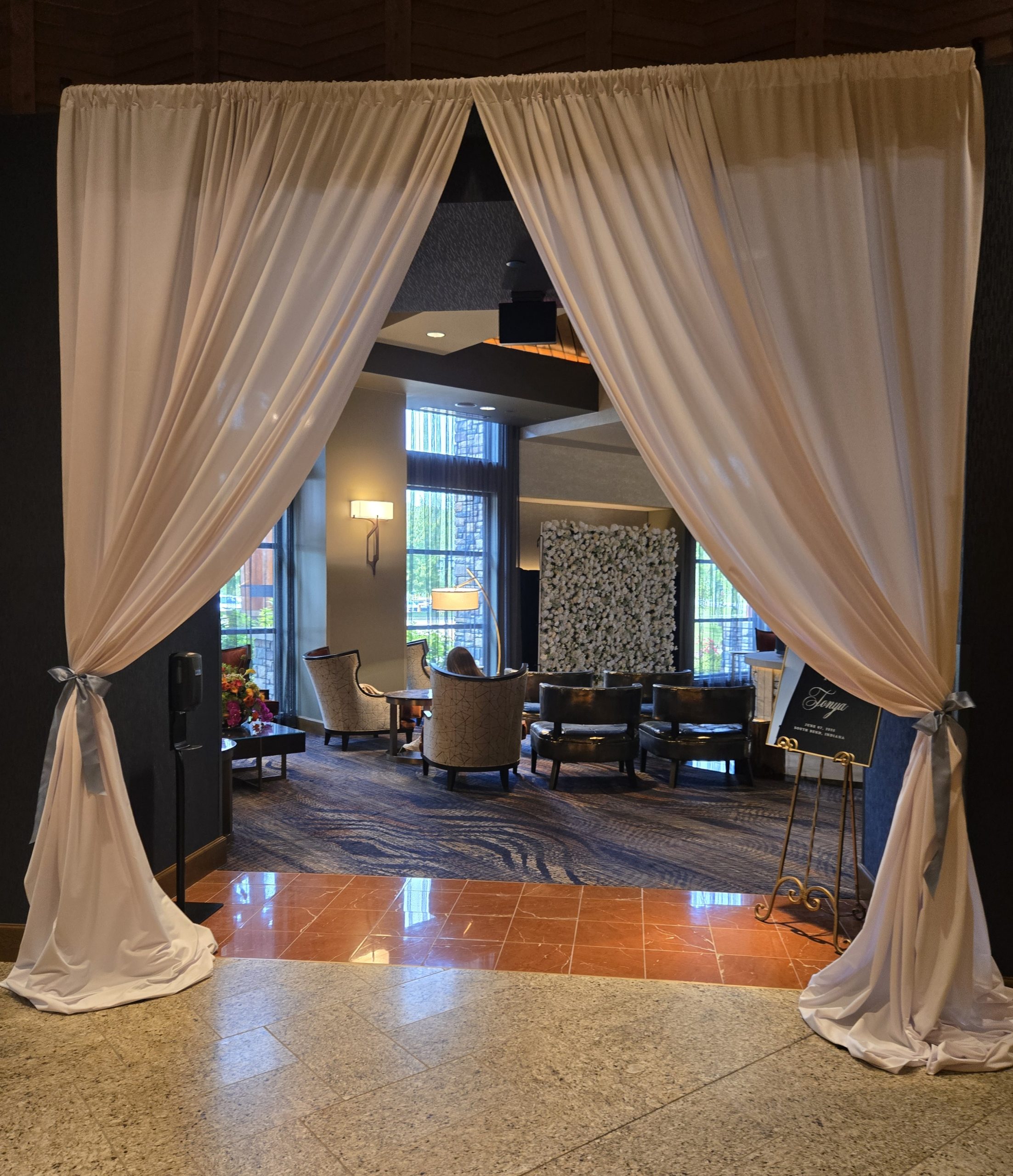 Wedding Ceremony at the Four Winds South Bend Living Room.