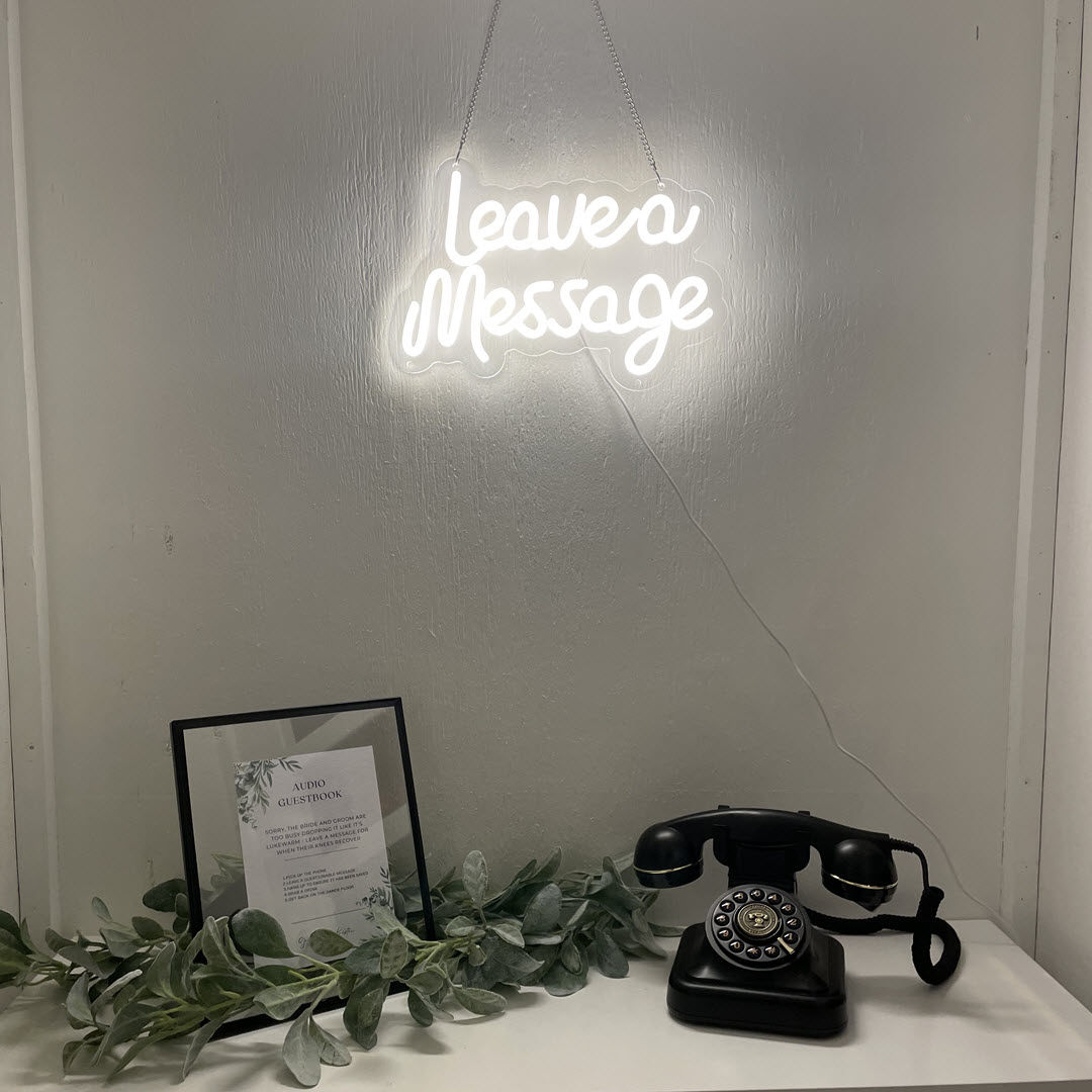 Leave a Message wedding booth